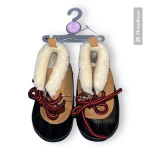 Carter’s Brown & Black Faux Leather Infant Snow Booties 6-9 months New With Tags